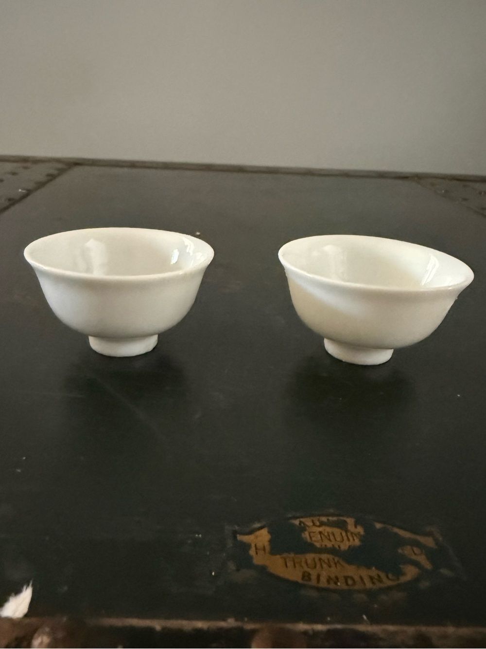 FINE Ceramic sake cup, made in Japan, pure white glazed, flare rim 2 Items